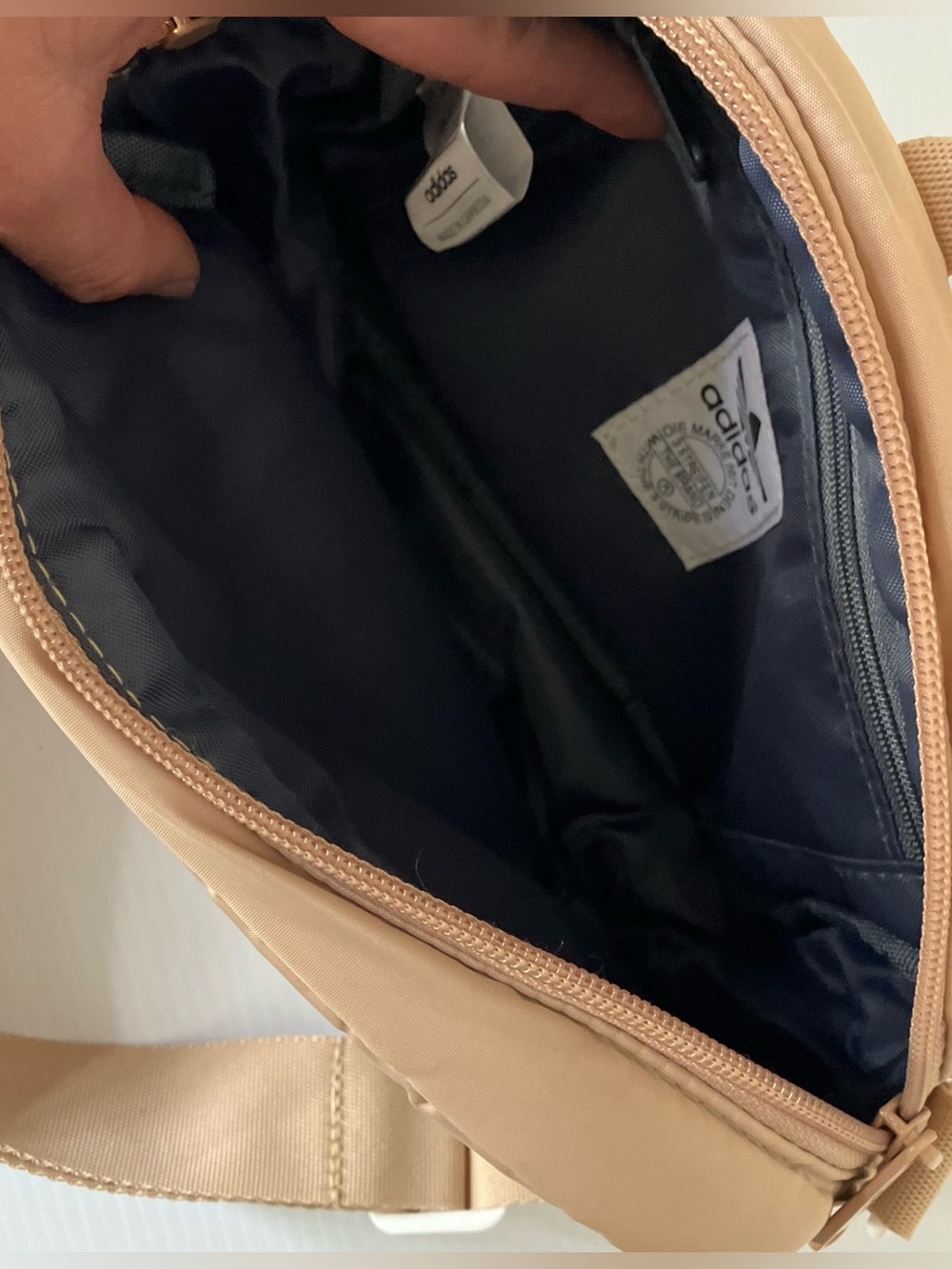 Adidas Originals Puffer Crossbody Bag Beige Neutral Nylon Mini Utility Bag - Picture 10 of 10